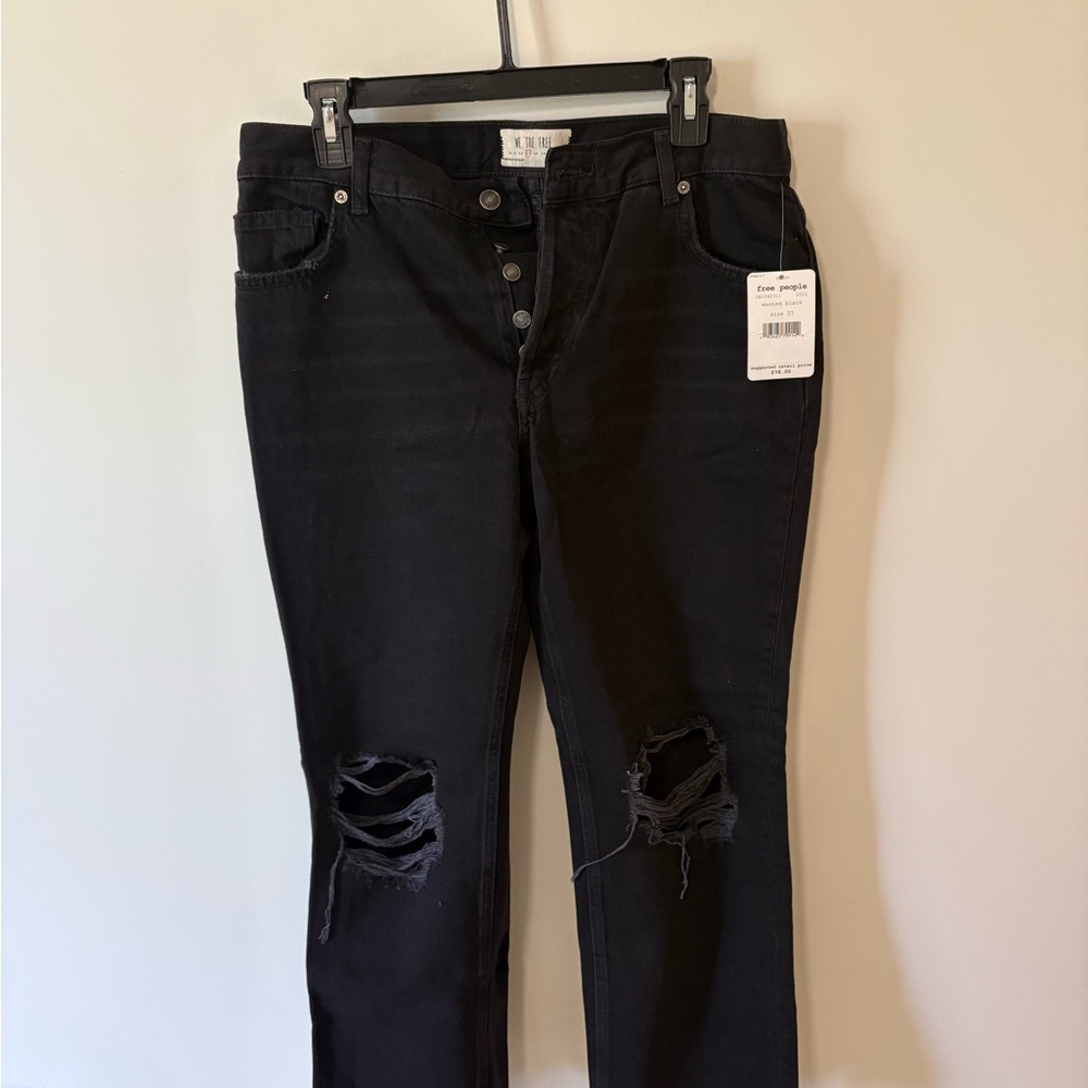 We The Free Black Ripped Skinny Jeans